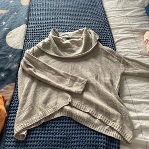 Express cowl neck knit sweater - cream